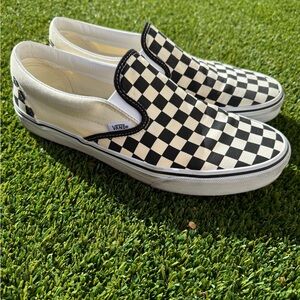 Vans Black and White Checkerboard Slip-Ons